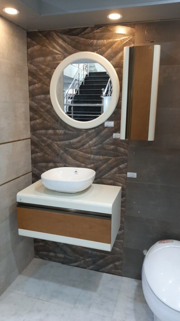 روشویی کابینتی بومرنگ مدل توسکا 75 صفحه دار دیواری (لومینوس مربعی)