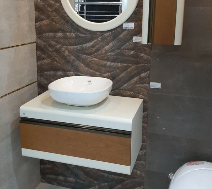 روشویی کابینتی بومرنگ مدل توسکا 75 صفحه دار دیواری (لومینوس مربعی)