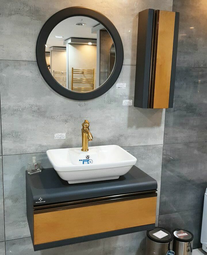 روشویی کابینتی بومرنگ مدل توسکا 75 صفحه دار دیواری (لومینوس مربعی)