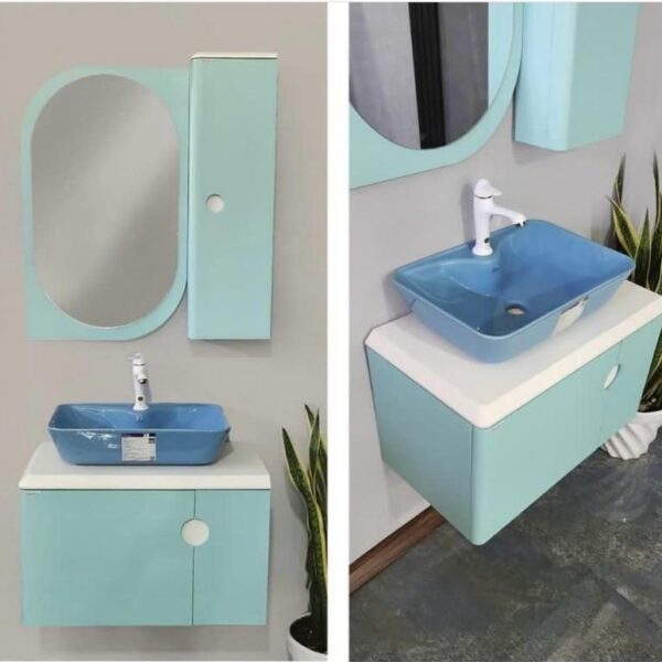 روشویی کابینتی برند رابوکا مدل کالارایز فیروزه ای